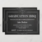 黒板素朴卒業BBQ | 手書き 招待状 (正面/裏面)