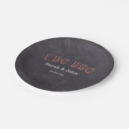 黒板素朴国I Do BBQ ペーパープレート (アングル)