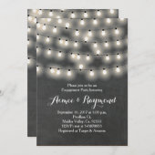 黒板素朴婚約パーティ招待状 招待状 (正面/裏面)