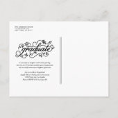 黒板素朴書道写真卒業 案内ポストカード (裏面)