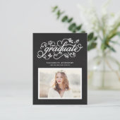 黒板素朴書道写真卒業 案内ポストカード (スタンド正面)
