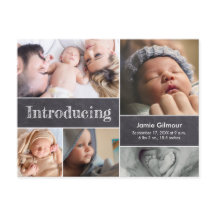 黒板紹介生まれたばかりのベビー写真コラージュ