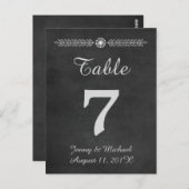 黒板結婚のテーブル番号 ポストカード (正面/裏面)
