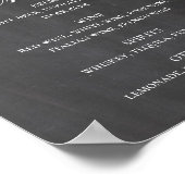 黒板結婚のドリンク。ピンクフローラアルコール ポスター (角)