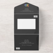 黒板結婚のドードルハートMr. オールインワン招待状 (外側)