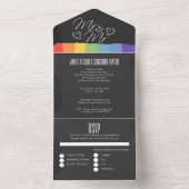 黒板結婚のドードルハートMr. オールインワン招待状 (内側)