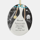 黒板結婚の花嫁の贈り物 セラミックオーナメント (右)