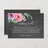 黒板結婚の願い事。ボホピンクフローラ エンクロージャーカード (正面/裏面)