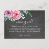黒板結婚の願い事。ボホピンクフローラ エンクロージャーカード (正面)