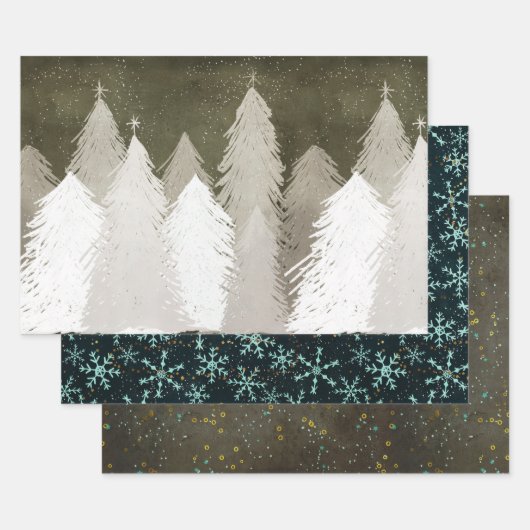 黒板結婚クリスマスバンドル：金ゴールド銀 ラッピングペーパーシート (セット)