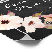 黒板結婚ブライダルシャワー標識 ポスター (角)