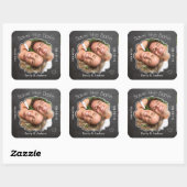 黒板結婚式の後ずっと日付シールを保存 スクエアシール (シート)