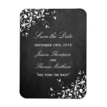 黒板結婚式の白い渦巻き日付保存