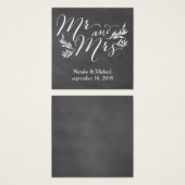 黒板結婚式招待状名プレートカード (正面&裏面)