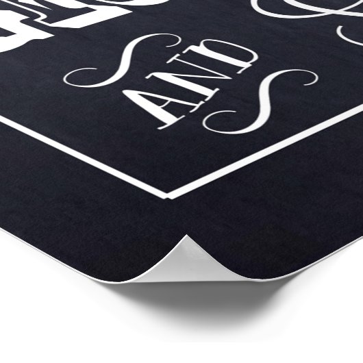 黒板結婚式看板 おしゃれフォトブース 20" x 30" ポスター (角)