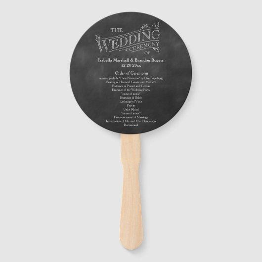 黒板結婚式 プログラムファン ハンドファン (正面)