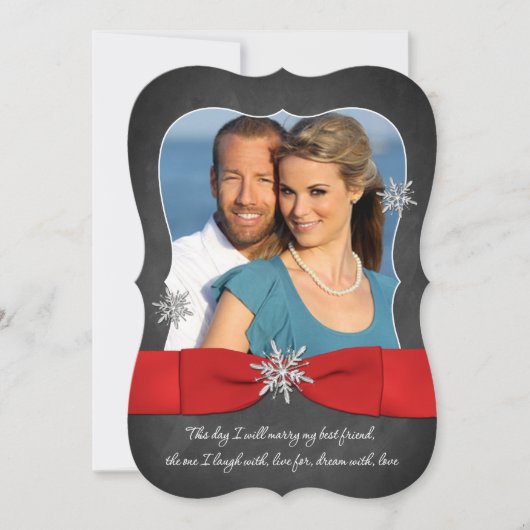 黒板結婚病 | 赤、銀の雪片 招待状 (正面)