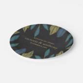 黒板結婚葉 ペーパープレート (アングル)