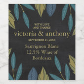 黒板結婚葉 ワインラベル (シングルラベル)