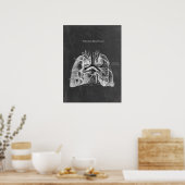 黒板美学を用いた肺の解剖学 ポスター (キッチン)