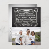 黒板聖なる書物、 経典クリスマス シーズンポストカード (正面/裏面)