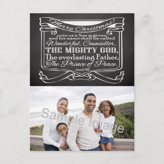 黒板聖なる書物、 経典クリスマス シーズンポストカード (正面)