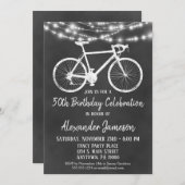 黒板自転車バースデーパーティー招待大人 招待状 (正面/裏面)