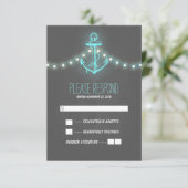 黒板航海のな結婚RSVPのカード 出欠カード (スタンド正面)