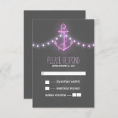 黒板航海の結婚式RSVPカード 出欠カード (正面/裏面)