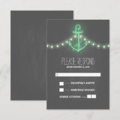 黒板航海の結婚式RSVPカード 出欠カード (正面/裏面)