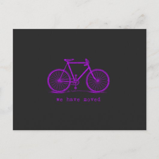 黒板色の自転車を動かした 案内ポストカード (正面)