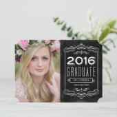 黒板華美卒業招待状 招待状 (スタンド正面)