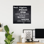 黒板親愛代数デザイン ポスター (ホームオフィス)