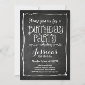 黒板誕生日パーティーの招待状 招待状 (正面)