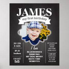 黒板誕生日ポスターと写真 ポスター