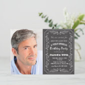 黒板誕生日写真招待状 招待状 (スタンド正面)