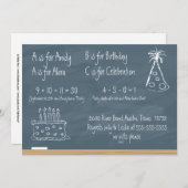 黒板誕生日 招待状 (正面/裏面)