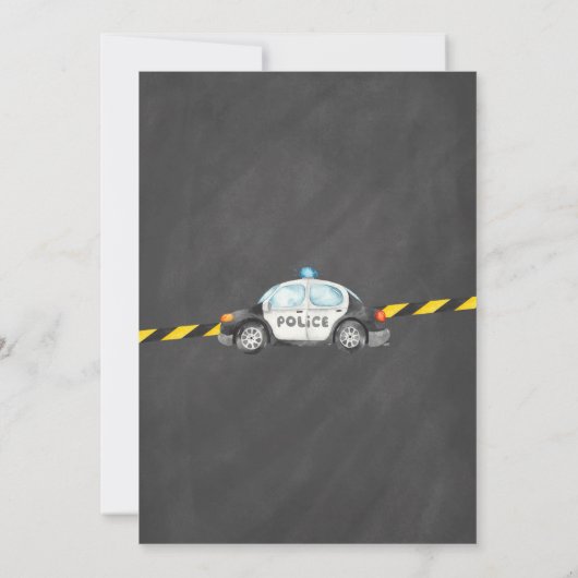 黒板警察の誕生日パーティーへの招待 招待状 (裏面)