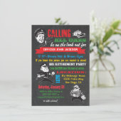 黒板警察退職パーティの招待状 招待状 (スタンド正面)