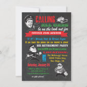 黒板警察退職パーティの招待状 招待状 (正面)