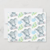 黒板象のベビーシャワーのサンキューカード サンキューカード (裏面)