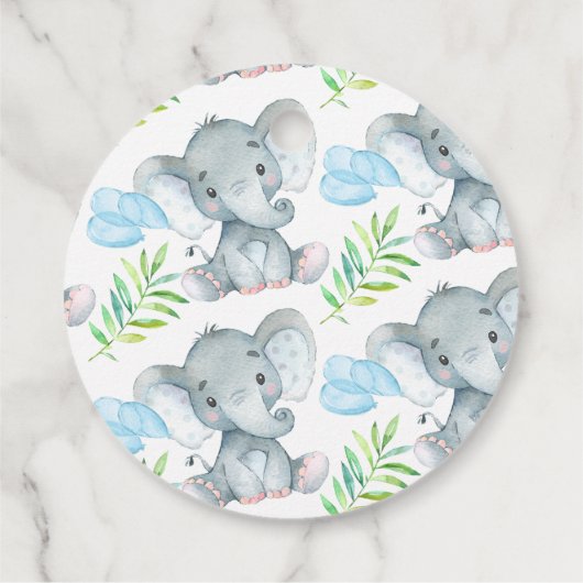 黒板象の赤ちゃんシャワポップ・アートのー フェイバータグ (裏面)