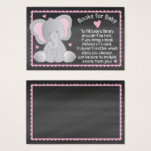 黒板象の赤ちゃん女の子シャワーが本を持って来る (正面&裏面)