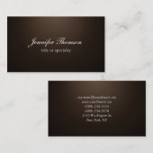 黒板質無地セピア茶色の手書きクラシカル入力 名刺 (正面/裏面)