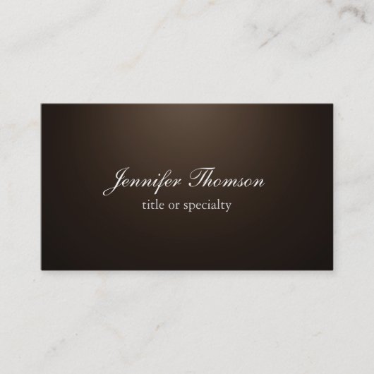 黒板質無地セピア茶色の手書きクラシカル入力 名刺 (正面)