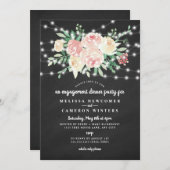 黒板赤面フローラ婚約ディナーパーティー 招待状 (正面/裏面)