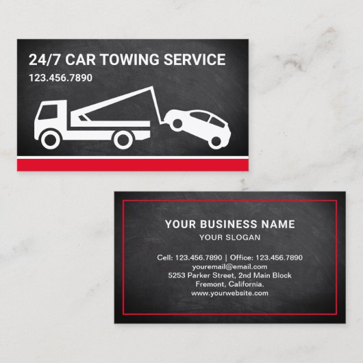 黒板車牽引サービストッカー 名刺 (正面/裏面)