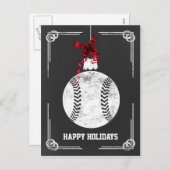 黒板野球選手クリスマスカード シーズンポストカード (正面/裏面)