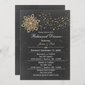 黒板金ゴールドウィンターリハーサルディナー招待状 招待状 (正面/裏面)