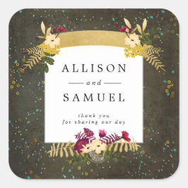 黒板金ゴールドシルバースターズDIYありがとう スクエアシール